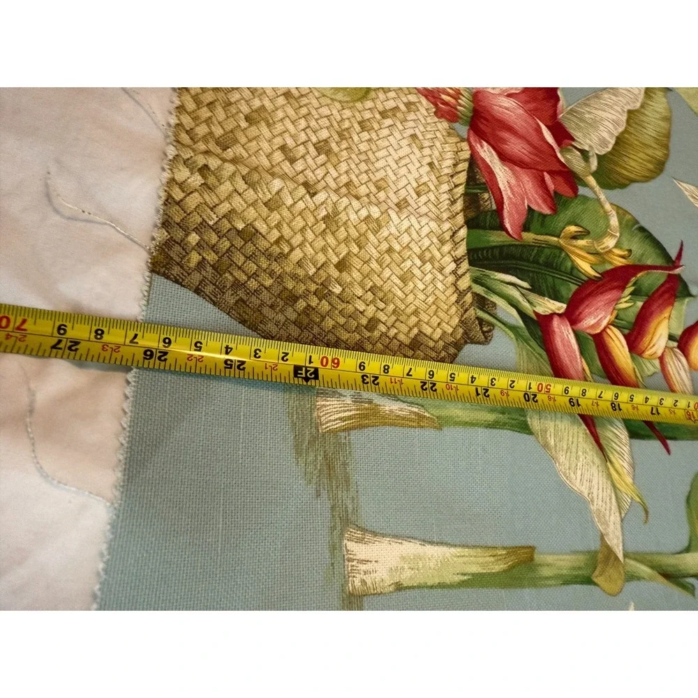 New Jungle on Blue Tropical Plants Fabric 25